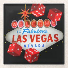 Glücklicher Las- Vegasglas-Untersetzer Glasuntersetzer