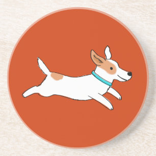 Glücklicher Laufender Jack Russell Terrier Cartoon Untersetzer