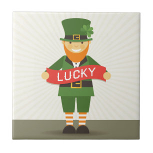 glücklicher Leprechaun Fliese