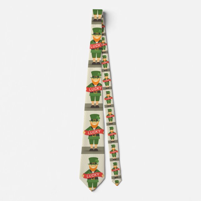 glücklicher Leprechaun Krawatte (Vorderseite)