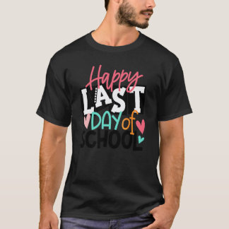 Glücklicher letzter Schultag Schüler und Lehrer T-Shirt