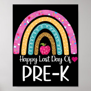 Glücklicher letzter Tag der Pre-k Lehrer Kids Leop Poster
