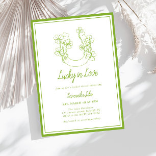 Glücklicher Liebe Shamrock Hufeisen Brautparty Einladung