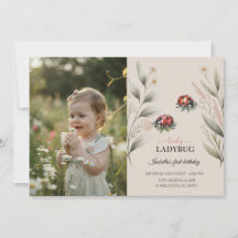 Glücklicher Marienkäfer Foto Florales Mädchen 1. G
