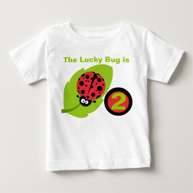 Glücklicher Marienkäfer-kundengerechter Baby T-shirt (Vorderseite)