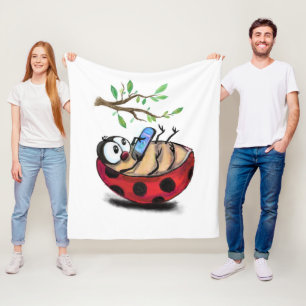 Glücklicher Marienkäfer Lustige Fleece-Decke Fleecedecke