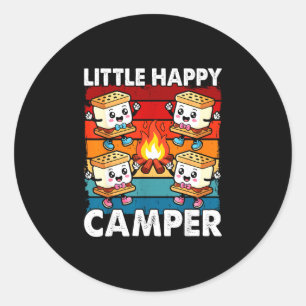 Glücklicher Marshmallow-Camper-Kinder Kleinkind Ju Runder Aufkleber