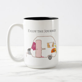 Glücklicher Mensch - genießen Sie die Reise Zweifarbige Tasse