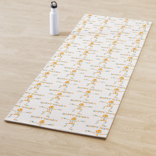 Glücklicher menschlicher Skelett-Keramikfliese Yogamatte