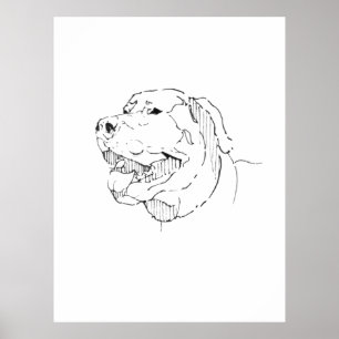 Glücklicher minimalistischer Labrador Retriever Ti Poster