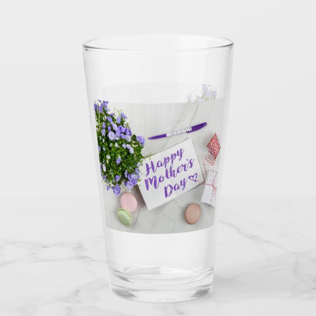 GLÜCKLICHER MUTTER-TAG GLAS (Vorderseite)