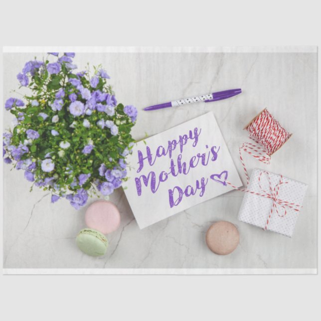 GLÜCKLICHER MUTTER-TAG SEIDENPAPIER (Vorderseite)