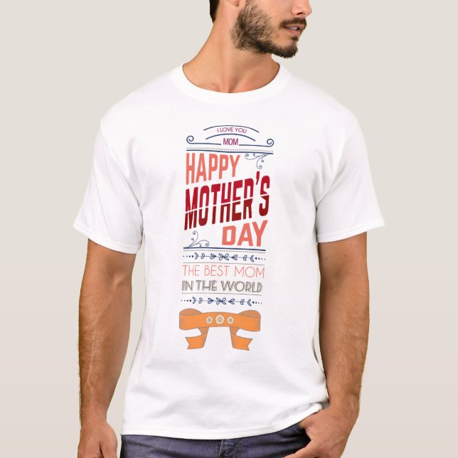 GLÜCKLICHER MUTTER-TAG T-Shirt (Vorderseite)