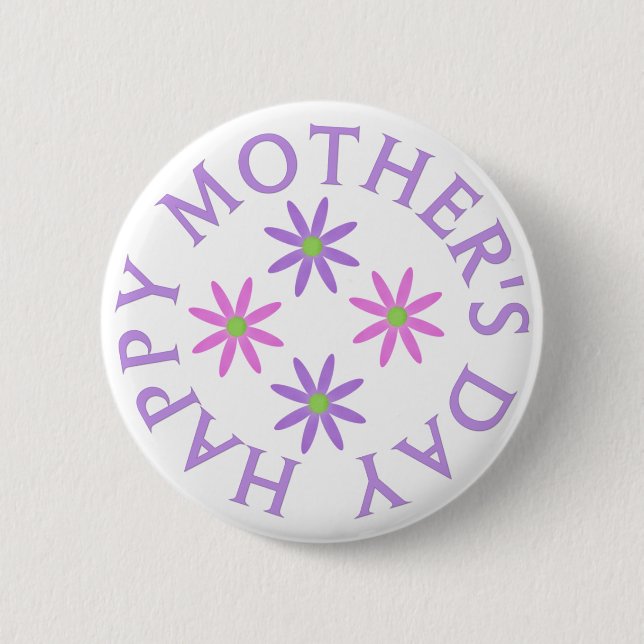Glücklicher Mutter-Tagesknopf Button (Vorderseite)