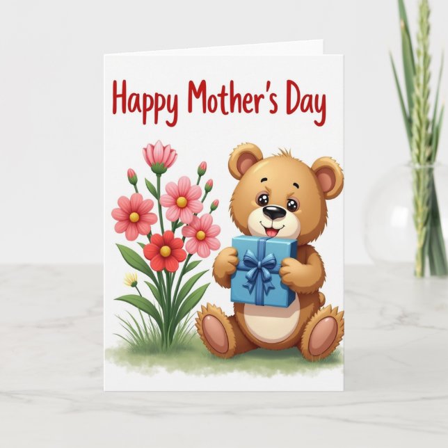 Glücklicher Muttertag Bär Karte (Vorderseite)
