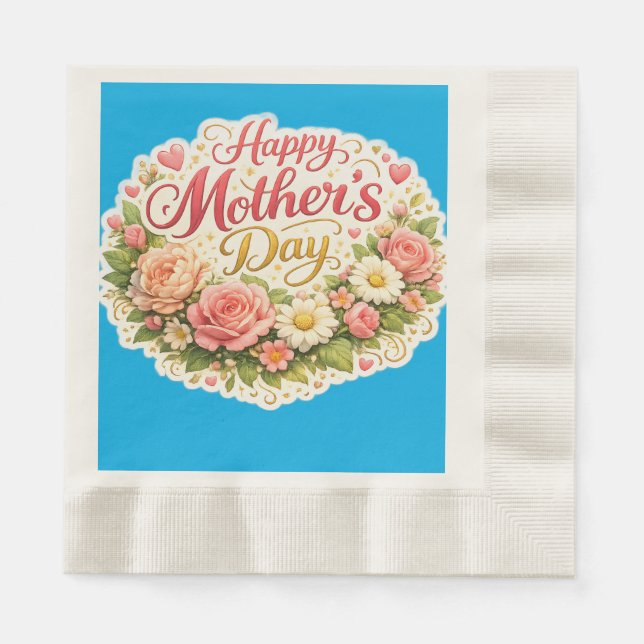 Glücklicher Muttertag Blumenkranz Tasche Serviette (Vorderseite)