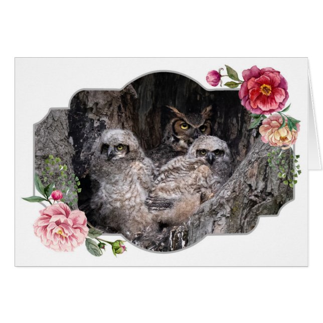 Glücklicher Muttertag, Eulen (Vorderseite (Horizontal))