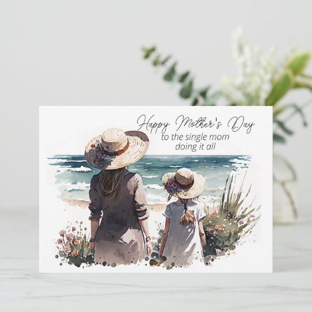Glücklicher Muttertag für die Mama des Single Mitteilungskarte (Stehend Vorderseite)