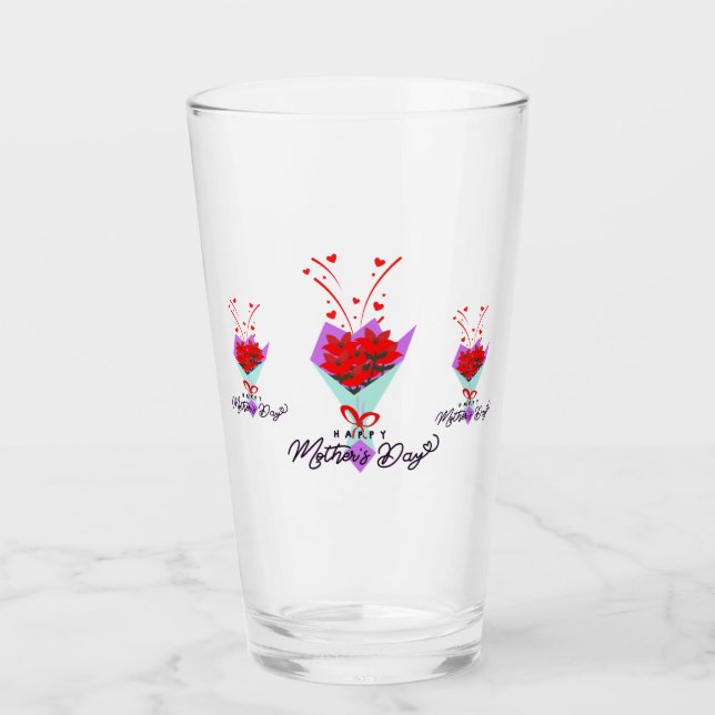 GLÜCKLICHER MUTTERTAG GESCHENK GLAS (Vorderseite)