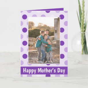 Glücklicher Muttertag Lila und Lavender Polka Dots Karte