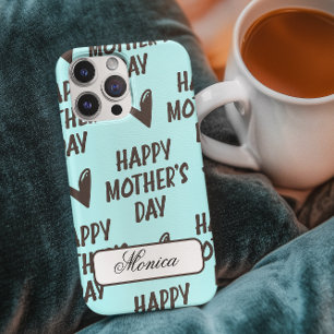 Glücklicher Muttertag mit hellblauem Hintergrund Case-Mate iPhone Hülle