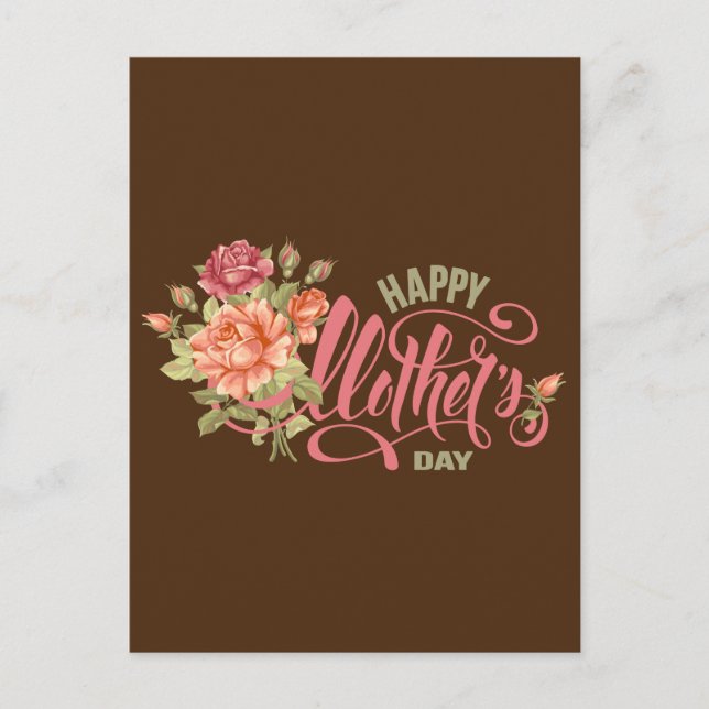 Glücklicher Muttertag mit Liebe und Blume Frühling Postkarte (Vorderseite)