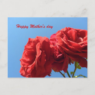 Glücklicher Muttertag mit rosa Rosen Postkarte