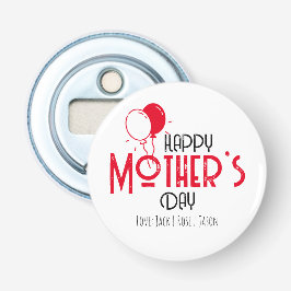 Glücklicher Muttertag mit roten Balloons mit Namen Flaschenöffner