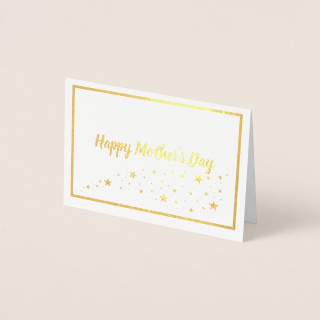 Glücklicher Muttertag mit Sternen Trail Gold Foil  Folienkarte (Vorderseite)