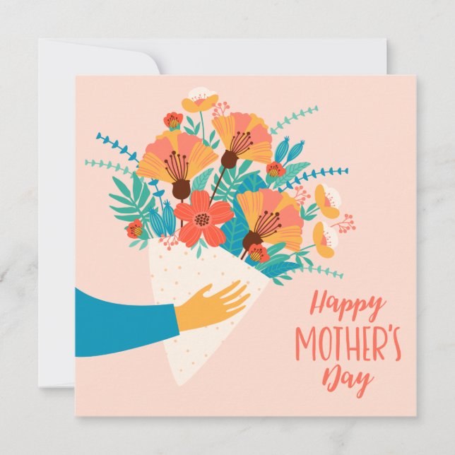 Glücklicher Muttertag // Niedliche Blütenleere Karte (Vorderseite)