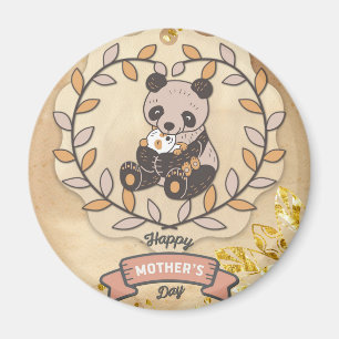 Glücklicher Muttertag Niedlicher Spaß Panda Bär Magnet