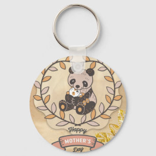 Glücklicher Muttertag Niedlicher Spaß Panda Bär Schlüsselanhänger