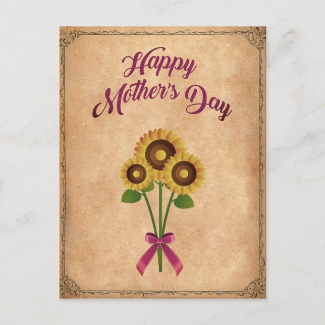 Glücklicher Muttertag Vintag Postkarte (Vorderseite)