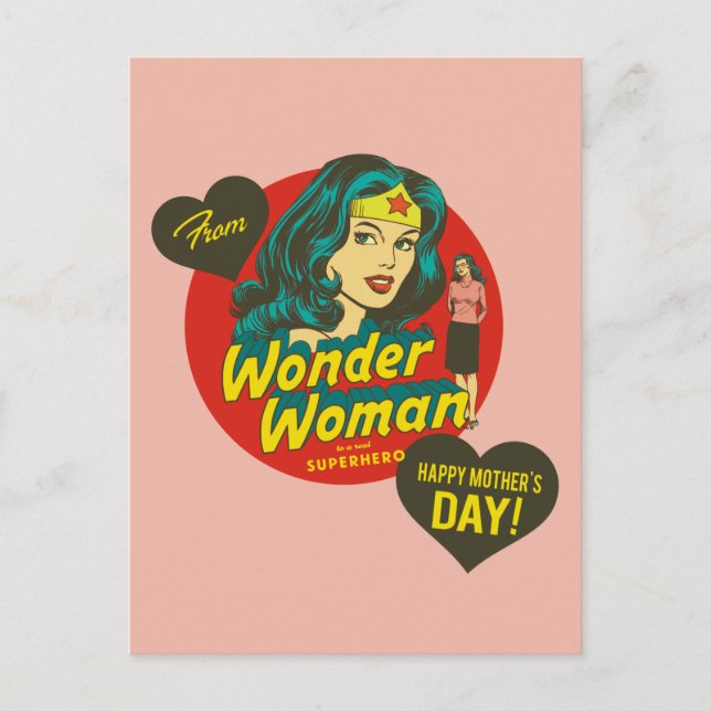 Glücklicher Muttertag von Wonder Woman Einladungspostkarte (Vorderseite)