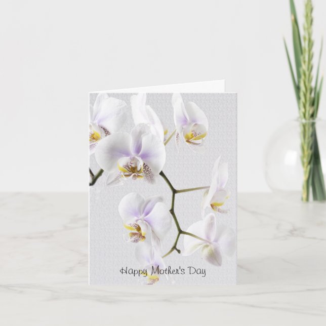 Glücklicher Muttertag - Weiße Orchideen Karte (Vorderseite)