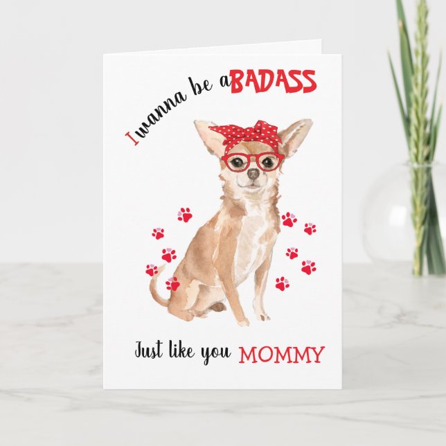 Glücklicher MuttertagsBadass vom Chihuahua-Hund Karte (Vorderseite)