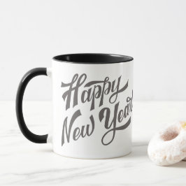 Glücklicher Neujahrskaffee Tasse