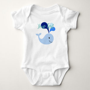 Glücklicher niedlicher Blauwal Baby Strampler