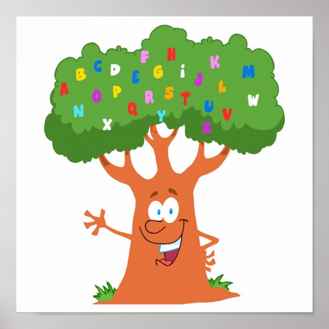 glücklicher niedlicher Cartoon-Abc-Alphabet Poster (Vorne)