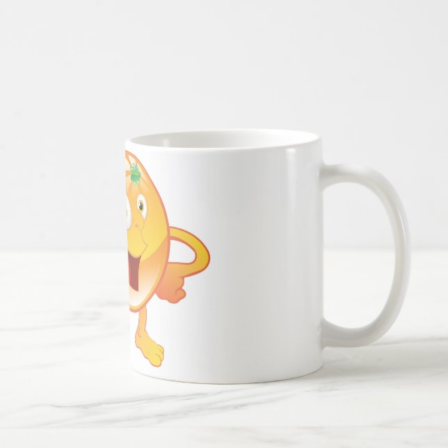 Glücklicher niedlicher orange Fruchtcharakter Kaffeetasse (Rechts)