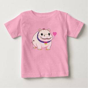 Glücklicher Nilpferd-Charakter Baby T-shirt