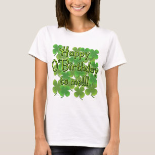 Glücklicher O'Birthday zu mir mit Kleeblättern T-Shirt