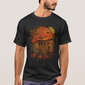Glücklicher orange künstlerischer Pilz T-Shirt