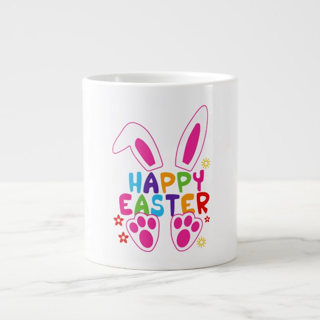 glücklicher Oster Jumbo-Tasse (Vorderseite)