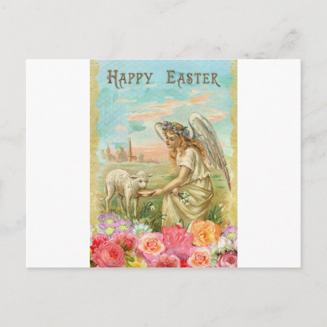 glücklicher Ostergel Feiertagspostkarte (Vorderseite)