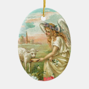glücklicher Ostergel Keramik Ornament