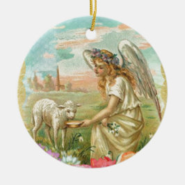 glücklicher Ostergel Keramikornament