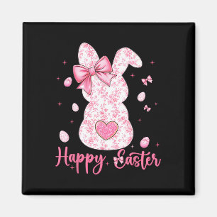 Glücklicher Osterhase Coquette Hase Floral Frauen  Magnet