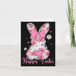 Glücklicher Osterhase Coquette Schleife Hase Fraue Karte