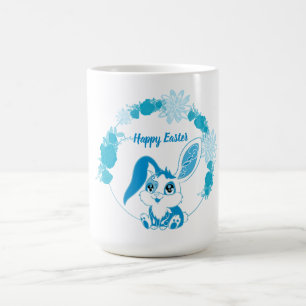 Glücklicher Osterhase  Cute Blue Kawaii Kaffeetasse